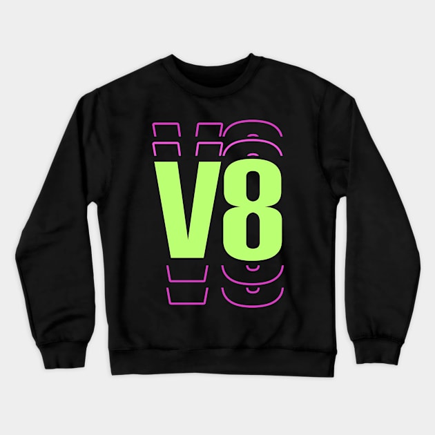 V8 Engine Design for Eight Cylinder Car Fans Crewneck Sweatshirt by c1337s